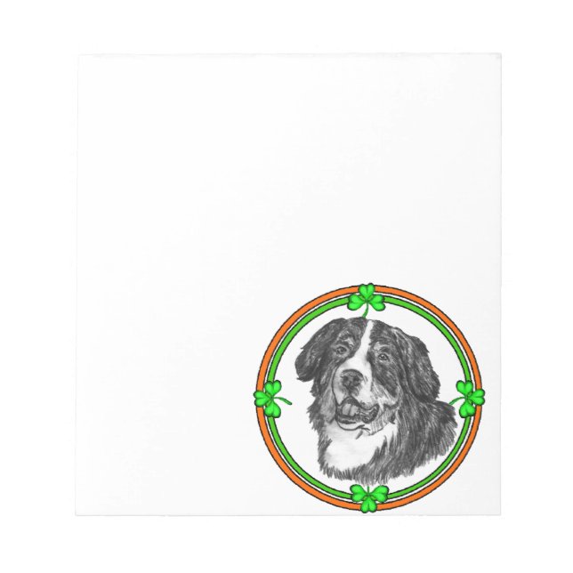 Bernese Mtn Dog St Patricks Notizblock (Vorderseite)