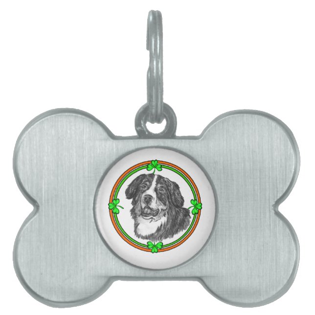 Bernese Mtn Dog St Patricks Tiermarke (Vorderseite)