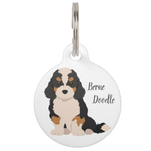 Bernese Poodle Mix Schlüsselanhänger Pet Tag Haustiermarke