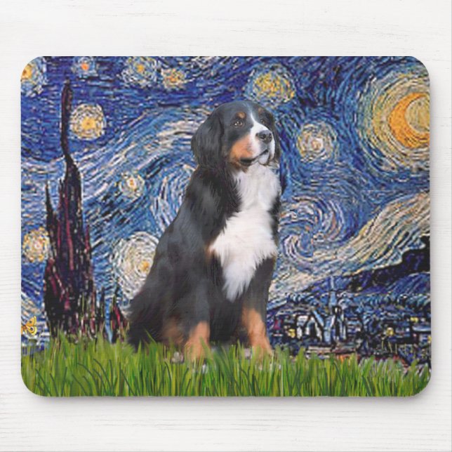 Bernese - Starry Night Mousepad (Vorne)