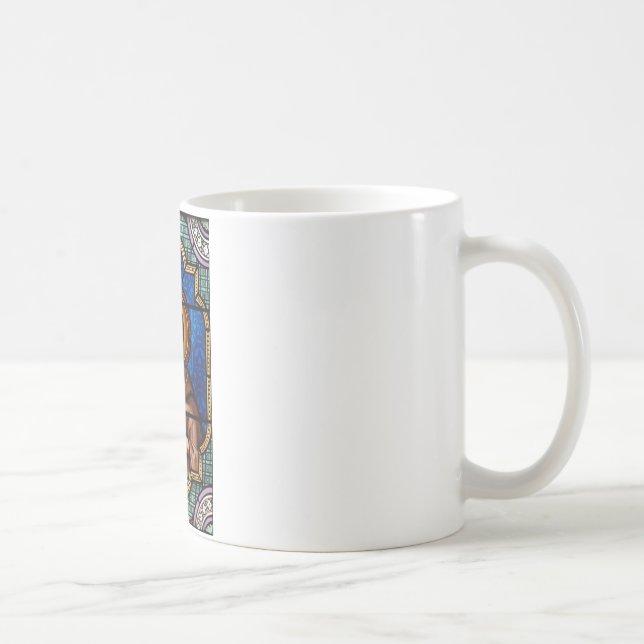 Bernhardiner der Clairvaux Buntglas-Kunst Kaffeetasse (Rechts)