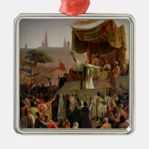 Bernhardiner, der den zweiten Kreuzzug predigt Silbernes Ornament