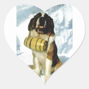 Bernhardiner-Hund, Gebirgsrettung Herz-Aufkleber