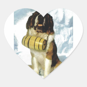 Bernhardiner-Hund, Gebirgsrettung Herz-Aufkleber