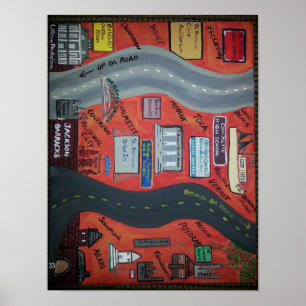 Bernhardiner-LA "herauf DA-Straße" u. "unten Poster