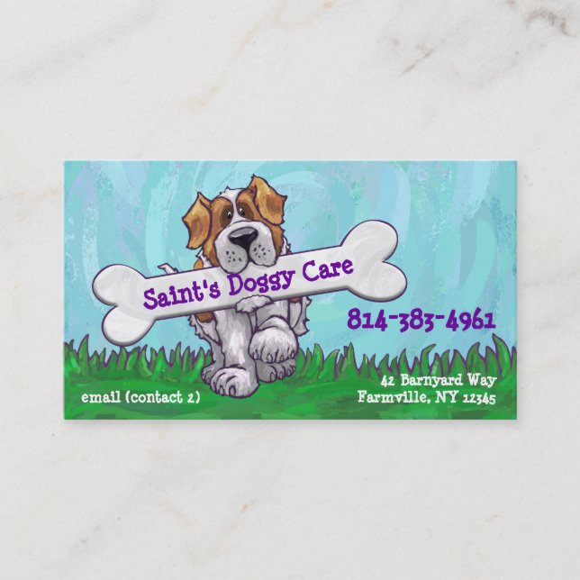 Bernhardiner mit ein Knochen-Visitenkarten Visitenkarte (Vorderseite)