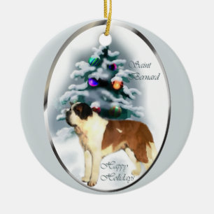 Bernhardiner-Weihnachtsbaum-Verzierungen Keramikornament