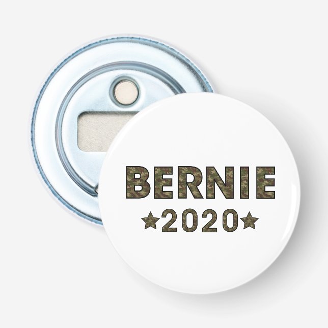 Bernie 2020 Camouflage Election Flaschenöffner (Vorderseite)