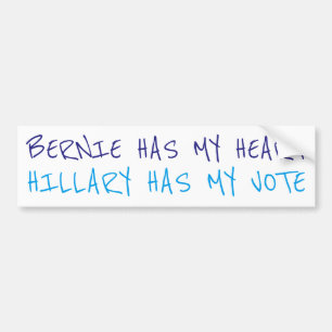 Bernie a mon coeur, Hillary a mon autocollant de