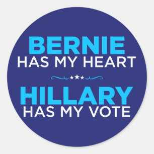 Bernie a mon coeur, Hillary a mon autocollant de