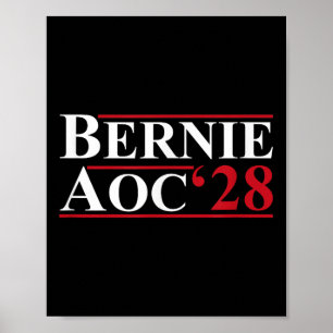 Bernie Aoc 2028 Bernie Sanders Alexandria Cortez Poster