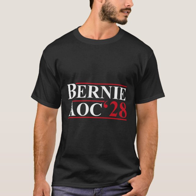 Bernie Aoc 2028 Bernie Sanders Alexandria Cortez T-Shirt (Vorderseite)