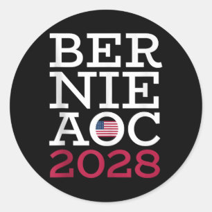 Bernie Aoc Kampagne 2028 - Kampf gegen Oligarchie Runder Aufkleber