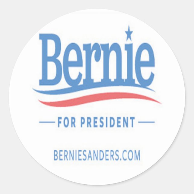 Bernie for President Logo Runder Aufkleber (Vorderseite)