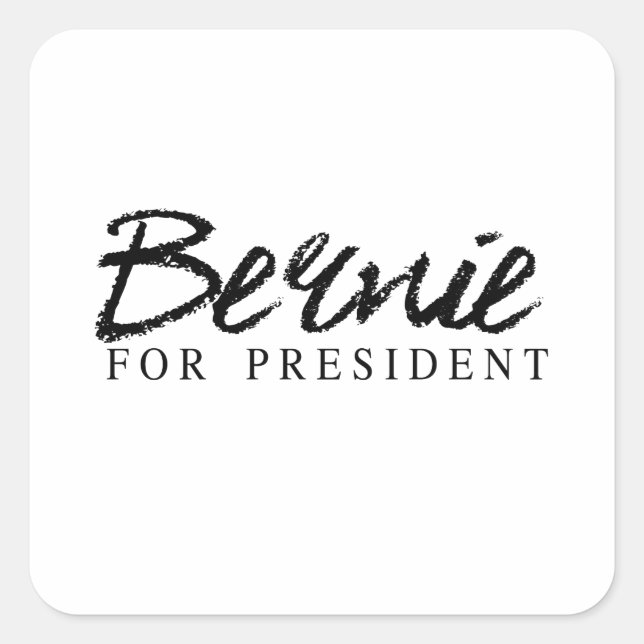 Bernie for President Signature Quadratischer Aufkleber (Vorderseite)