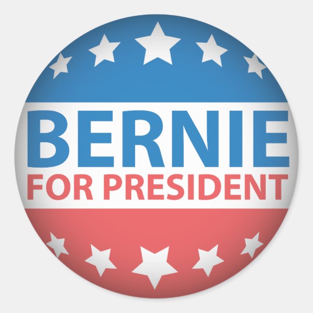 Bernie für Präsident Runder Aufkleber (Vorderseite)