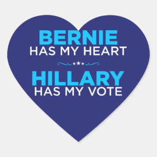 Bernie hat mein Herz, Hillary hat meinen Herz-Aufkleber
