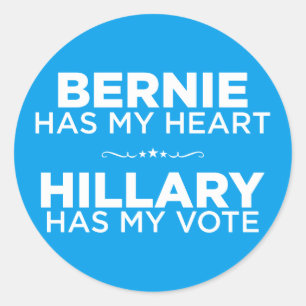 Bernie hat mein Herz, Hillary hat meinen Runder Aufkleber