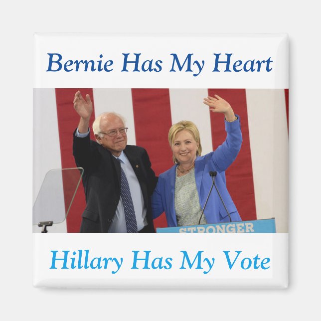 Bernie hat mein Herz, Hillary hat meinen Wählermag Magnet (Vorne)
