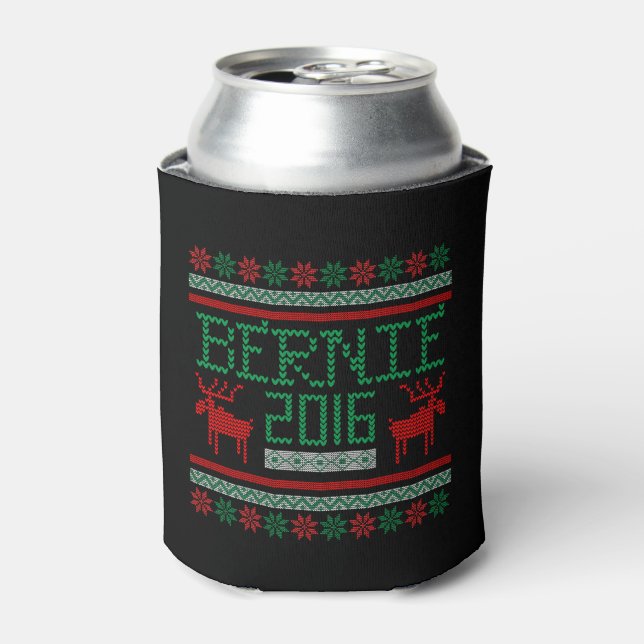 Bernie Sanders 2016 Präsident Ugly Holiday Sweater Dosenkühler (Kanne Vorderseite)
