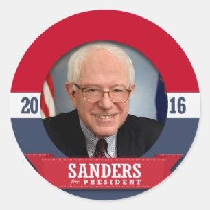 BERNIE SANDERS 2016 RUNDER AUFKLEBER