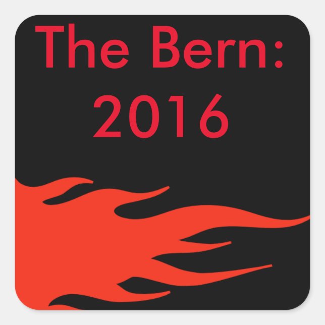 Bernie Sanders Autoaufkleber. Quadratischer Aufkleber (Vorderseite)