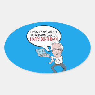 Bernie Sanders Begrüßung - Deine E-Mails interessi Ovaler Aufkleber