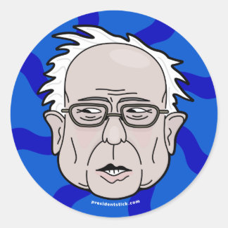 Bernie Sanders Cartoon gegenüber Runder Aufkleber