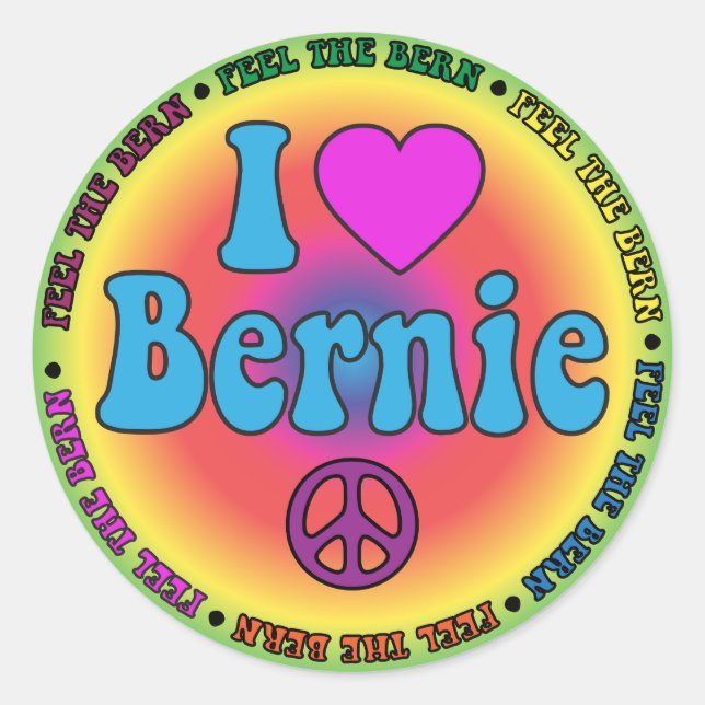 Bernie Sanders für Präsident Runder Aufkleber (Vorderseite)
