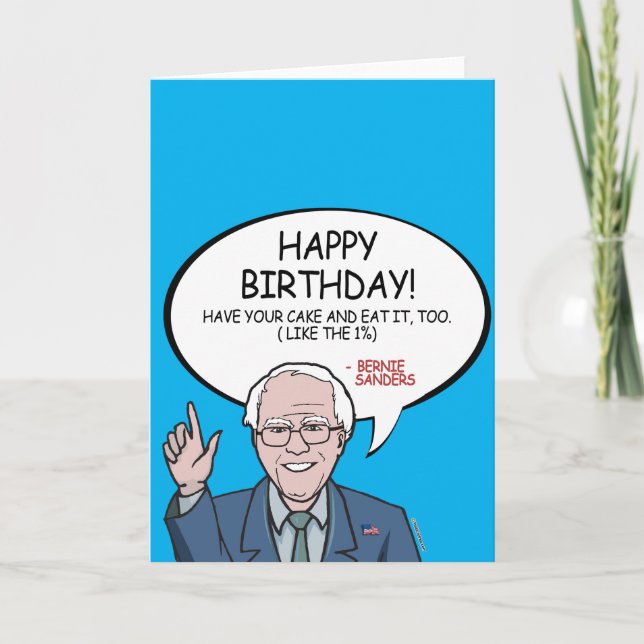 Bernie Sanders Greeting - Happy Birthday -.png Karte (Vorderseite)