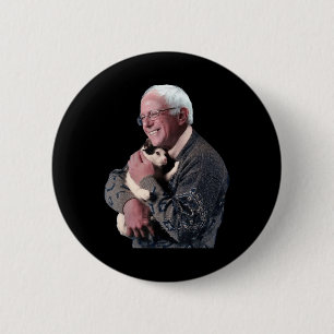 Bernie Sanders Hugging Cat Shirt Süße Tier Lover Button