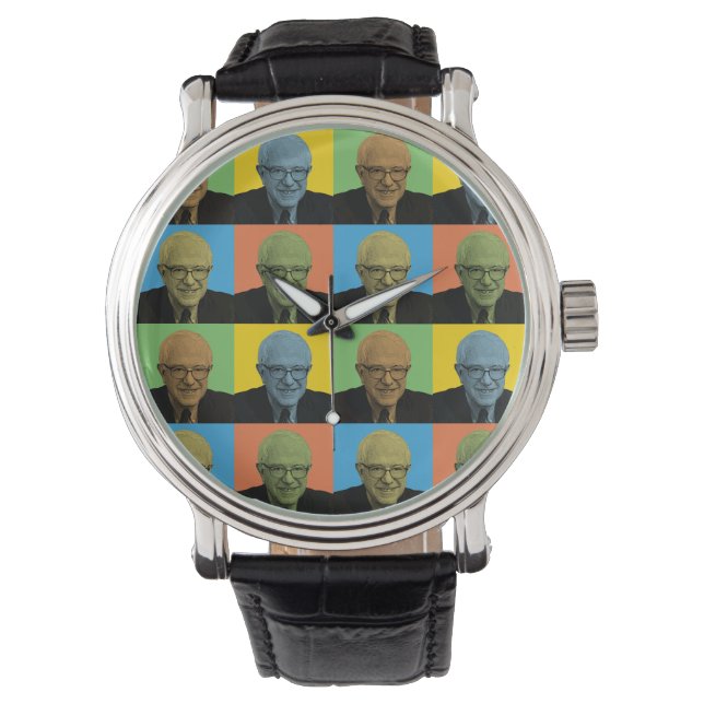 Bernie Sanders Pop-Art Armbanduhr (Vorderseite)