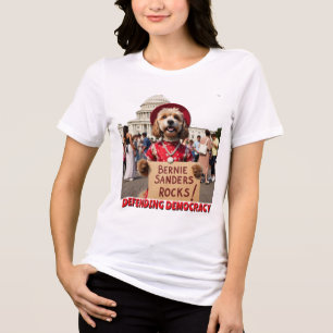 Bernie Sanders Rocks Hund in Kleidung Tri-Blend-Sh Tri-Blend Shirt