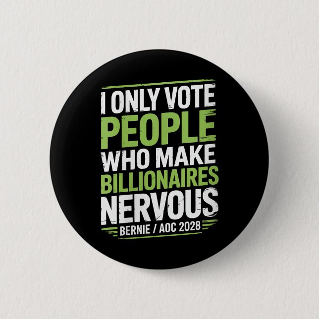 Bernie Sanders und Aoc 2028 für Präsident C Button (Vorderseite)