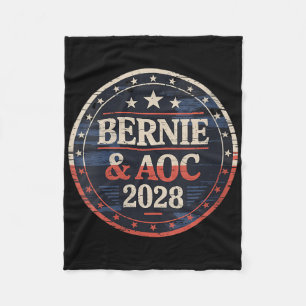 Bernie Sanders und Aoc 2028 für Präsident C Fleecedecke