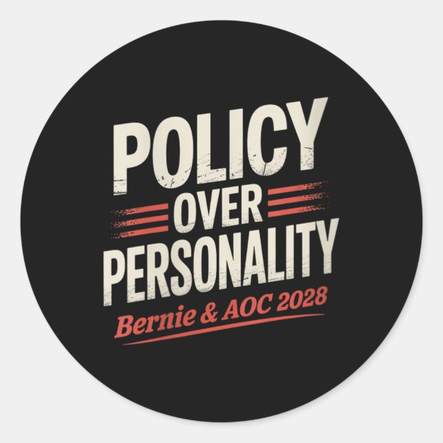 Bernie Sanders und Aoc 2028 für Präsident C Runder Aufkleber (Vorderseite)
