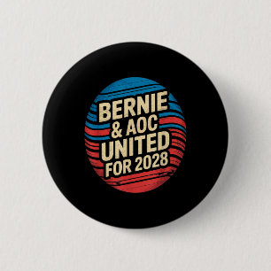 Bernie Sanders und Aoc 2028 für Präsidentschaftska Button