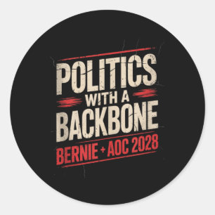 Bernie Sanders und Aoc 2028 für Präsidentschaftska Runder Aufkleber