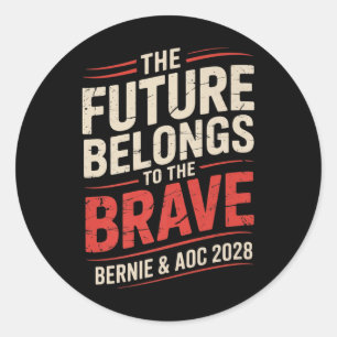 Bernie Sanders und Aoc 2028 für Präsidentschaftska Runder Aufkleber