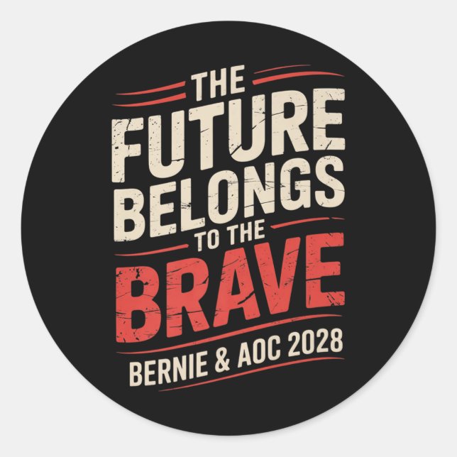 Bernie Sanders und Aoc 2028 für Präsidentschaftska Runder Aufkleber (Vorderseite)
