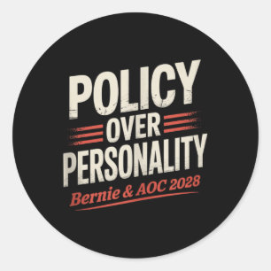 Bernie Sanders und Aoc 2028 für Präsidentschaftska Runder Aufkleber