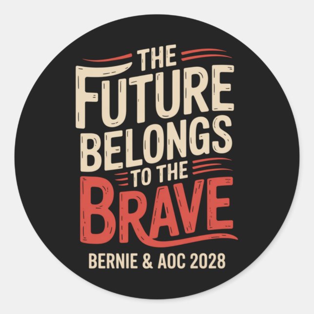 Bernie Sanders und Aoc 2028 für Präsidentschaftska Runder Aufkleber (Vorderseite)