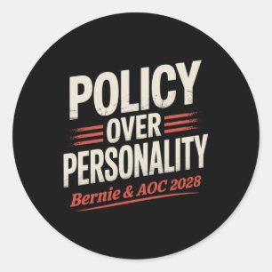 Bernie Sanders und Aoc 2028 für Präsidentschaftska Runder Aufkleber