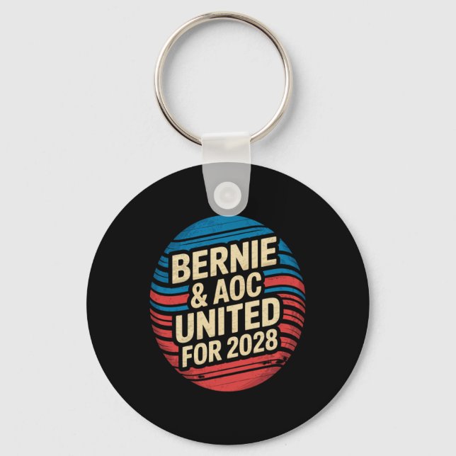 Bernie Sanders und Aoc 2028 für Präsidentschaftska Schlüsselanhänger (Vorderseite)