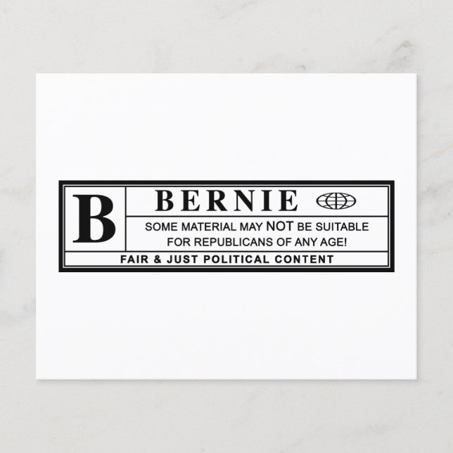 Bernie Sanders Warning Label (Vorderseite)