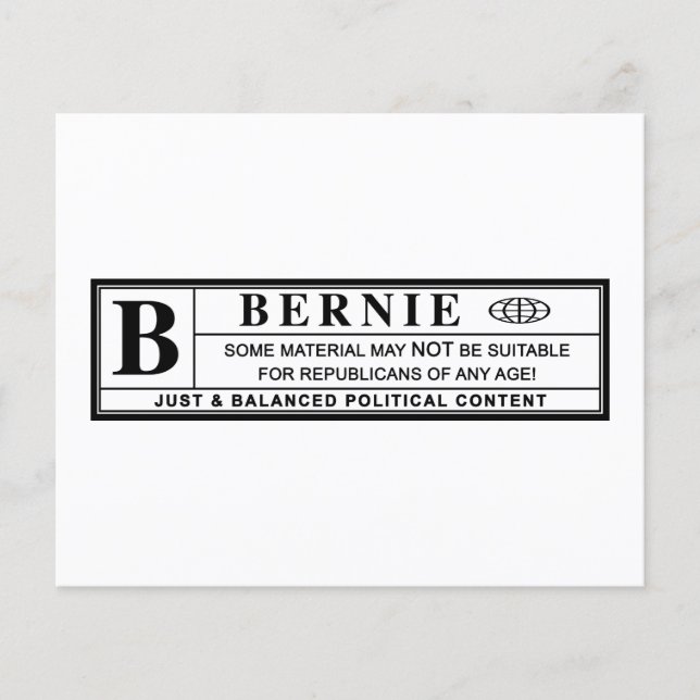 Bernie Sanders Warning Label (Vorderseite)