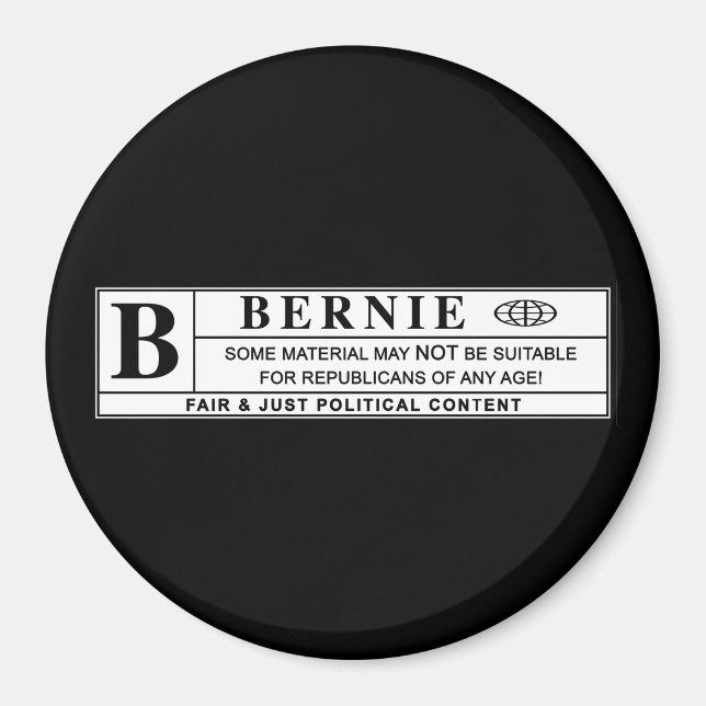 Bernie Sanders Warning Label Magnet (Vorne)