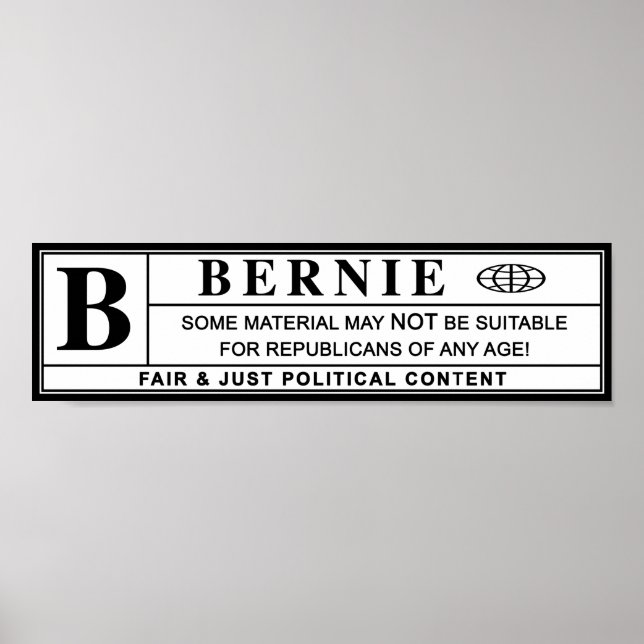 Bernie Sanders Warning Label Poster (Vorne)