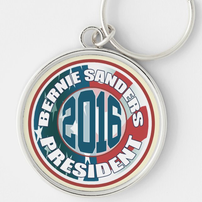 Bernie-Sandpapierschleifmaschine-Präsident 2016 Schlüsselanhänger (Vorne)