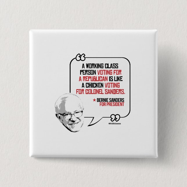 Bernie-Sandpapierschleifmaschine-Zitat - wählend Button (Vorderseite)